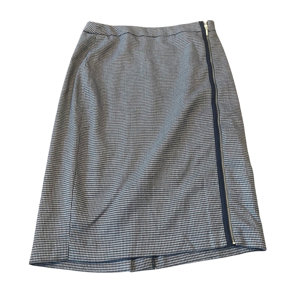 Susina Houndstooth Pencil Skirt Zipper Detail Women Size 0 Black White Burgundy
